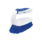LOLA Iron Shaped Handled Scrub Brush, Ergonomic Handle, No Slip Grip, Fiber Bristles, Heavy Duty Tile & Floor Cleaner, 1 Pack