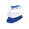 LOLA Iron Shaped Handled Scrub Brush, Ergonomic Handle, No Slip Grip, Fiber Bristles, Heavy Duty Tile & Floor Cleaner, 1 Pack