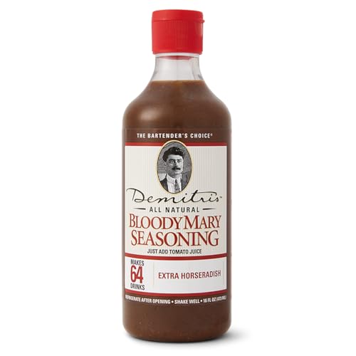 Demitri's Extra Horseradish Bloody Mary Seasoning Mix - Bloody Mary Mix - Concentrated Drink Mixer - Bold Rich Flavor - Ideal for Home Brunch Parties