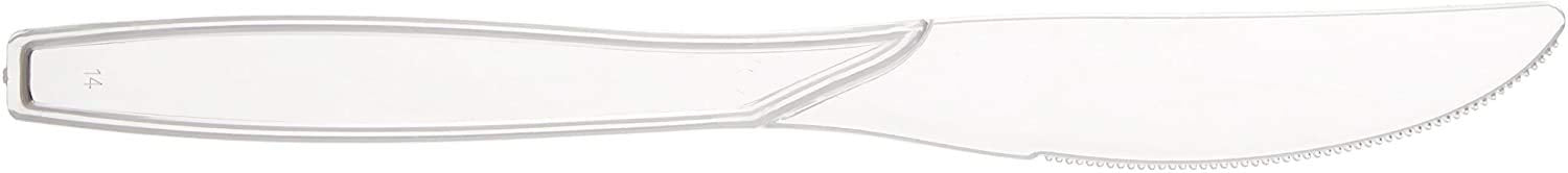 Fineline Flairware Collection Heavy Duty Clear Plastic Knives - Quality, Extra Durable Disposable Knives, Practical for Serving and Portioning Hot