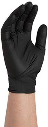 Sysco Nitrile High Performance Gloves, Powder Free, Food Grade, Disposable (100 Gloves Pack) (Large - Black)