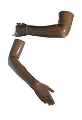 Premium Latex Long Gloves - Fetish - Smokey Gray Translucent (Medium)
