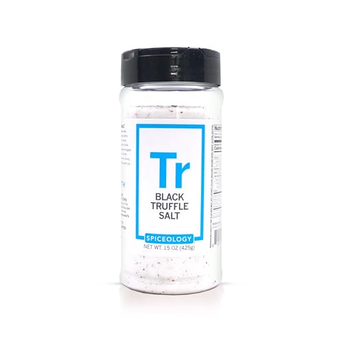 Spiceology - Black Truffle Salt - Fine Sea Salt Infused with Real Black Truffle - Gourmet Popcorn Salt, Seasoning for Butter, Pizza, Mashed Potatoes