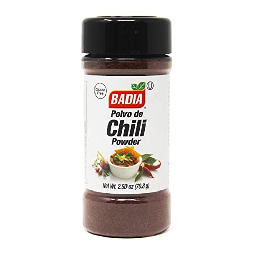 Badia Chili Powder, 2.5 oz - Bold and Smoky Blend with Mild Heat - Ideal for Tacos, Chili, Soups & Rubs