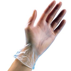 Synthetic Vinyl Powder Free Gloves, Clear, Box of 100 - Multi Purpose and General Use