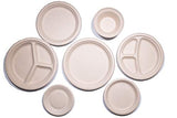 EDI Plant Fiber Disposable Plates - 7 Inch, Compostable, Eco-Friendly, Chemical-Free, Heavy-Duty, Temperature Resistant, 100 Count