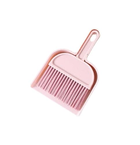 Plastic Mini Broom and Dustpan,Mini Cleaning Brush with Dustpan Set Desktop Cleaning Accessories,Pink with Set,Plastic Broom
