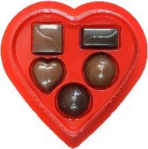 Elmer Chocolate Valentine's Day Rose Flowers Heart Shaped, 2 Ounce Chocolate Gift Box - 18 Count Case