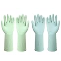 ZUIMER Dishwashing Rubber Gloves Reusable Kitchen Gloves 2Pairs Cleaning Gloves for Washing Dishes Long-lasting&Non-Slip (Light Blue&Light Green, M)