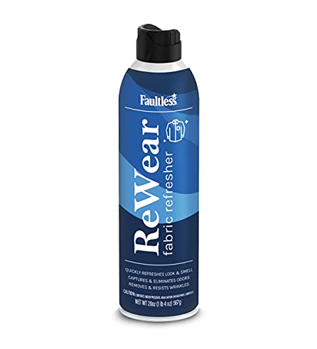 Faultless ReWear Dry Wash Spray for Clothing - Wrinkle Remover, Fabric Refresher Spray, Captures Odors - Like Dry Shampoo for Clothes: Fresh Look