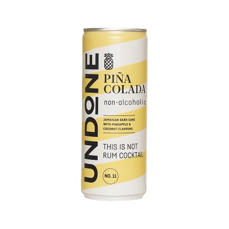UNDONE No. 11 Piña Colada 4 Pack | 250ml | Premium Non-Alcoholic Canned Cocktail | Ready-to-Drink Tropical Mocktail | Made in Germany