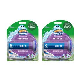 Scrubbing Bubbles (Pack of 2) Toilet Cleaning Gel 1 Dispenser 6 Gel Stamps Lavender Meadow 1.34 OZ