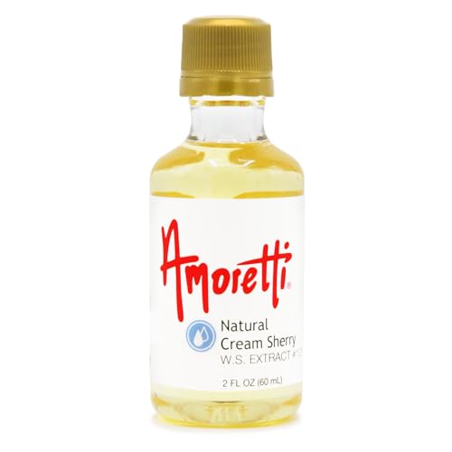 Amoretti - Natural Cream Sherry Extract Water Soluble 2 oz - Highly Concentrated & Perfect For Pastry, Savory, Brewing, and more, Preservative Free