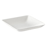 Restaurantware Pulp Safe No PFAS Added 2.6 x 2.6 Inch Mini Square Plates 100 Disposable Plates - Home Compostable Microwavable And Freezable White
