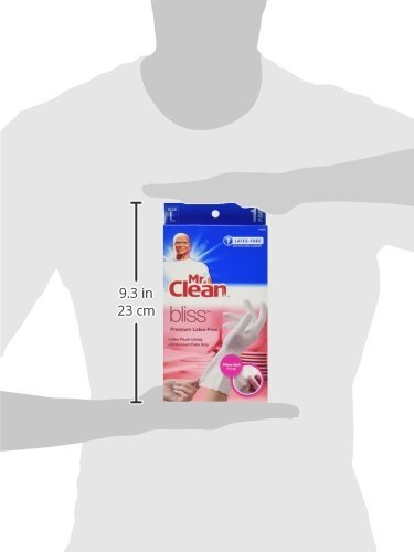 Mr. Clean Bliss Cleaning Gloves - Large, 12" Long Cuff with Non-Slip Grip & Ultra-Soft Absorbent Lining for Multi-Purpose Household Cleaning, Reusable