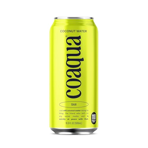 Coaqua Coconut Water, 12 Pack, Natural Electrolytes for Hydration, Naturally Sweet Electrolyte Drink Potassium, Pure Coconut Water Not from