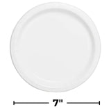 White Solid Round Dessert Paper Plates - 7" (20 Pcs) - Vibrant Party Plates for Appetizing Treats - Perfect for Birthdays & Events