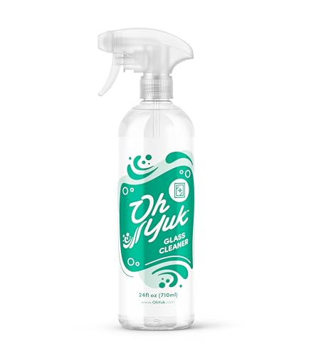Oh Yuk Glass Cleaner Spray - 24 oz Bottle | Streak-Free Finish, Removes Water Spots, Residue & Fingerprints from Windows, Mirrors & Glass | Vegan