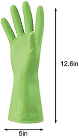 URBANSEASONS Dishwashing Rubber Gloves for Cleaning - 4 Pairs Household Gloves Including Blue, Pink, Green and Red, Non Latex and Fit Your Hands Well