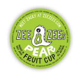 Zee Zees Diced Pear Fruit Cup, in 100% Juice, No Sugar Added, Gluten Free, 4 oz Cups, 24 pack