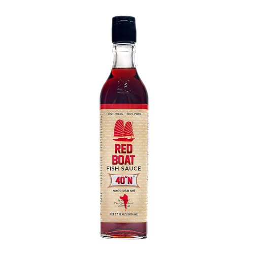 Red Boat Fish Sauce | Premium 40°N Fish Sauce made with just 2 ingredients in Vietnam | Keto, Paleo & Whole 30 | Sugar free | 17 fl oz (Pack of 2)