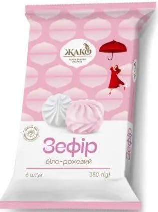 Jako Zefir White-Pink Marshmallows 12.3 oz / 350 g (1 Pack)