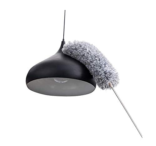 KPOKPO 2025 NEW -Microfiber Duster with 100 Inches Extendable Pole, Detachable & Bendable Feather Duster, Stainless Steel, Extra Long Telescopic
