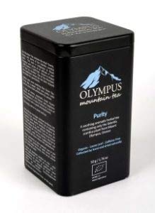 Organic Greek Mountain Tea, Purity - OLYMPUS Mountain Herbs. 100% Organic Greek Mountain Tea (Sideritis Scardica). Metal Tin Box 50 g. / 1.76 oz