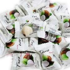 Haoliyuan Taro Flavor Sweet Soft Chewy Milk Candy, 100 Pieces (13.4 oz)