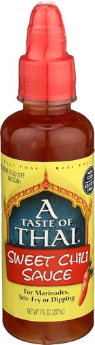 A Taste of Thai Sweet Chili Sauce - Authentic Thai Chili Sauce for Dipping, Stir-Fry, & Marinades - Asian Red Hot Sauce with Sweet Tangy Flavor