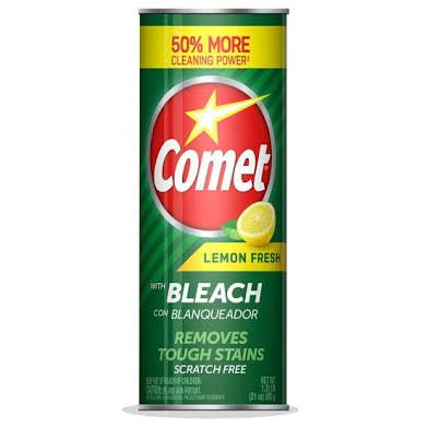 Comet Cleaner Lemon Fresh with Bleach Powder 21 oz, 4-Pack - Scratch-Free Multi-Surface Cleaner for Bathroom, Sink, Kitchen, Tile, Grout + Yahmi