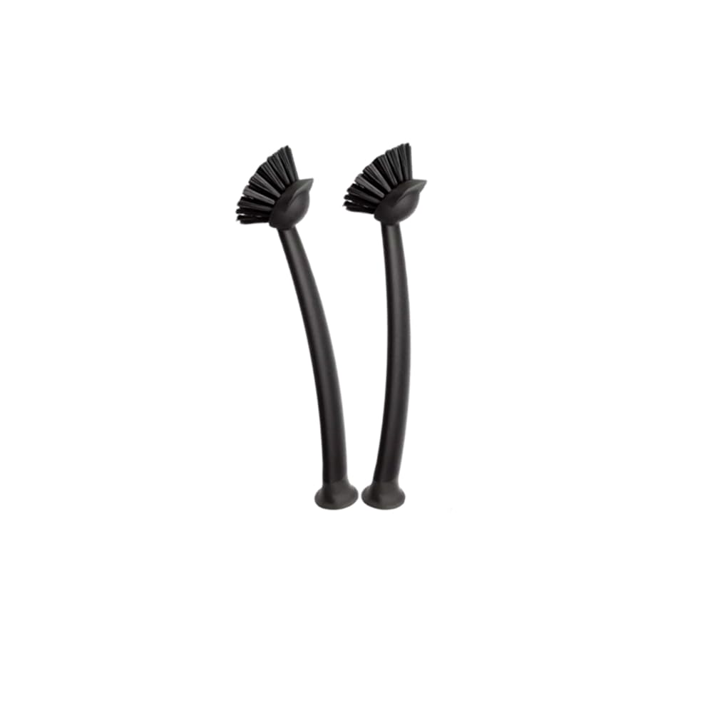 2 Pcs Scrub Brush with Handle 11'' Dish Scrubber Brush Kitchen Sink Brush Black Long Handle Dish Cleaning Brush for Kitchen Dishes Pot Sink