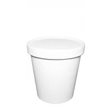 Disposable White Paper Soup Containers with Lids - Paper Ice Cream Cups - Disposable Dessert Bowls, Frozen Yogurt Cups - Food Storage Containers