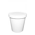 Disposable White Paper Soup Containers with Lids - Paper Ice Cream Cups - Disposable Dessert Bowls, Frozen Yogurt Cups - Food Storage Containers