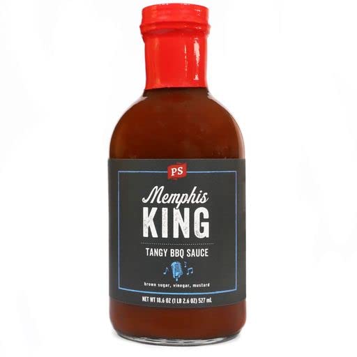 PS Seasoning Memphis King Tangy BBQ Sauce - Smoky, Sweet and Tangy All-Purpose Sauce for Marinating, Glazing, Basting, Dipping - Great on Ribs