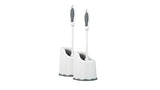 Superio Toilet Bowl Brush and Holder with Under Rim Cleaner for Bathroom, Toilet Brush and Caddy with Non Scratch Bristles and Under Rim Lip Brush