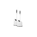 Superio Toilet Bowl Brush and Holder with Under Rim Cleaner for Bathroom, Toilet Brush and Caddy with Non Scratch Bristles and Under Rim Lip Brush