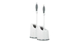 Superio Toilet Bowl Brush and Holder with Under Rim Cleaner for Bathroom, Toilet Brush and Caddy with Non Scratch Bristles and Under Rim Lip Brush
