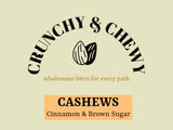 Crunchy & Chewy Handcrafted Candied Cashews Cinnamon & Brown Sugar (8 oz x 3 pack)