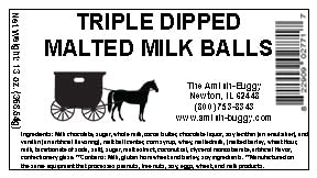 The Amish-Buggy Premium Chocolate Candy (Triple Dipped Malted Milk Balls (2-13 oz. Bags))