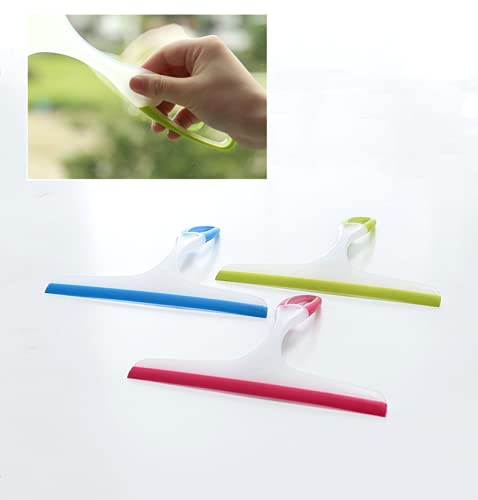 3pcs Silicone Shower Squeegee for Glass Doors & Tiles - Handheld Bathroom and Window Cleaner, Household Shower Squeegee for Tile Shower Walls