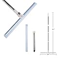 Floor Squeegee 20 inch Silicone Long Handle of 65" for Window Cleaning Shower Squeegee Scrubber Combi with Pole Extendable Telescopic Adjustable