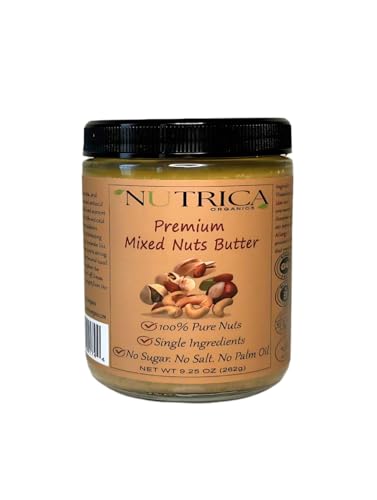 Premium Mixed Nut Butter, Single Ingredients, No Salt, No Sugar, No Palm Oil, No Additives, Vegan, Plant Based Protein, Premium Roasted Cashews