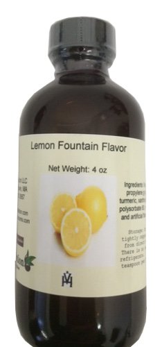 OliveNation Lemon Flavor Fountain, Water Soluble Tart Lemon Flavoring for Beverages, Frozen Treats, Baked Goods, Non-GMO, Gluten Free, Kosher, Vegan