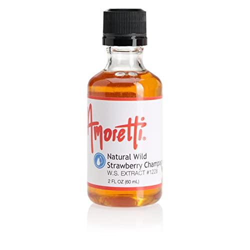 Amoretti - Natural Wild Strawberry Champagne Extract Water Soluble 2 oz - Highly Concentrated & Perfect For Pastry, Savory, Brewing, and more