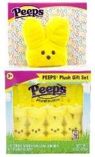 Frankford Peeps Marshmallow and Bunny Plush Easter Gift Set, Yellow, 3 oz, 1 pack, Easter Basket Stuffer