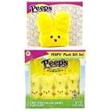Frankford Peeps Marshmallow and Bunny Plush Easter Gift Set, Yellow, 3 oz, 1 pack, Easter Basket Stuffer