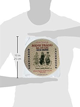 Three Ladies Spring Roll Rice Paper Wrappers (Round 22cm 3pks)
