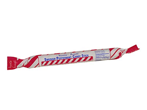 Nordic Sweets Swedish Peppermint Sticks 1.76 oz, Pack of 5, Made in Sweden