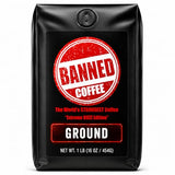 Banned Coffee™ Ground - World’s Strongest High Caffeine Coffee That Shouldn’t Be Allowed - Bold Medium-Dark Roast Arabica & Robusta Blend - Extreme